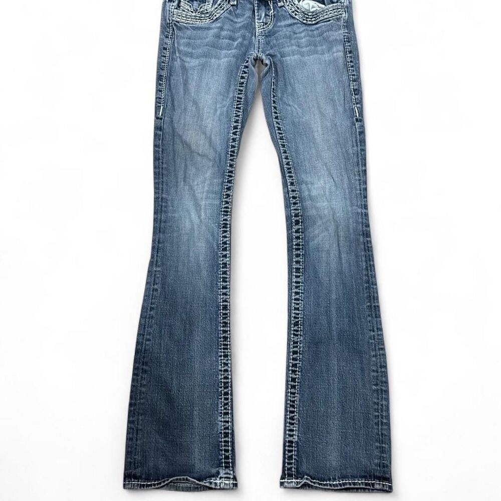 Vigoss blue bootcut jeans with detailed pockets